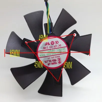 Новый оригинальный охлаждающий вентилятор для видеокарты MSI R4870 DFS922512H 12 В 2 8 Вт