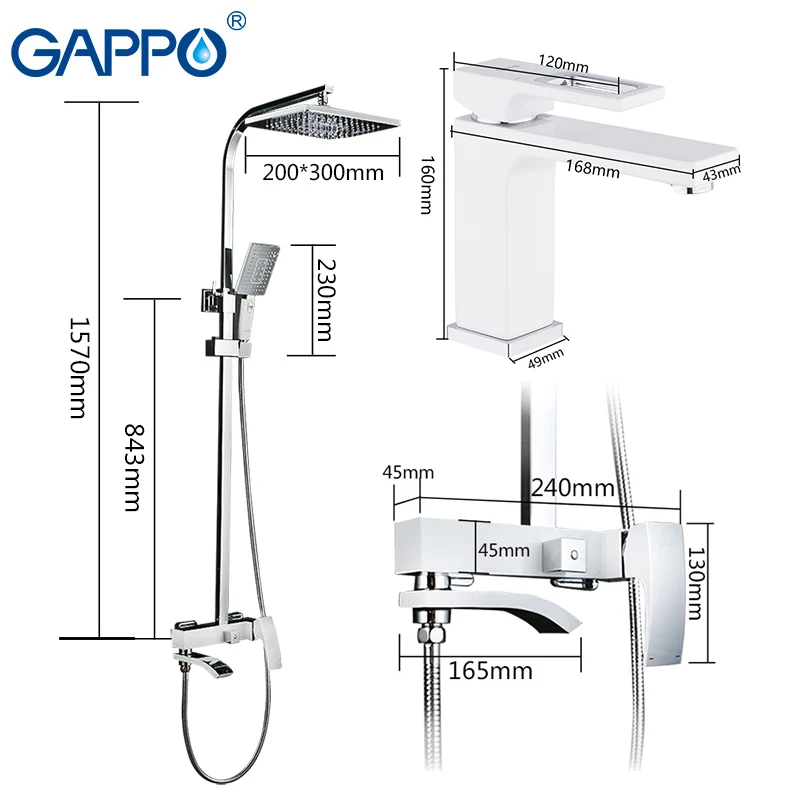 GAPPO Смесители для ванной смеситель душа насадка краны набор с водопадом