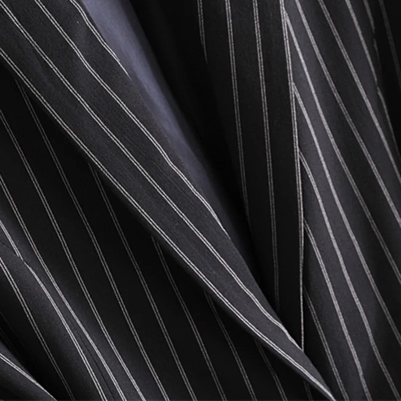 2018 Для женщин Весна Повседневное полосатые блейзеры пальто в полоску черный