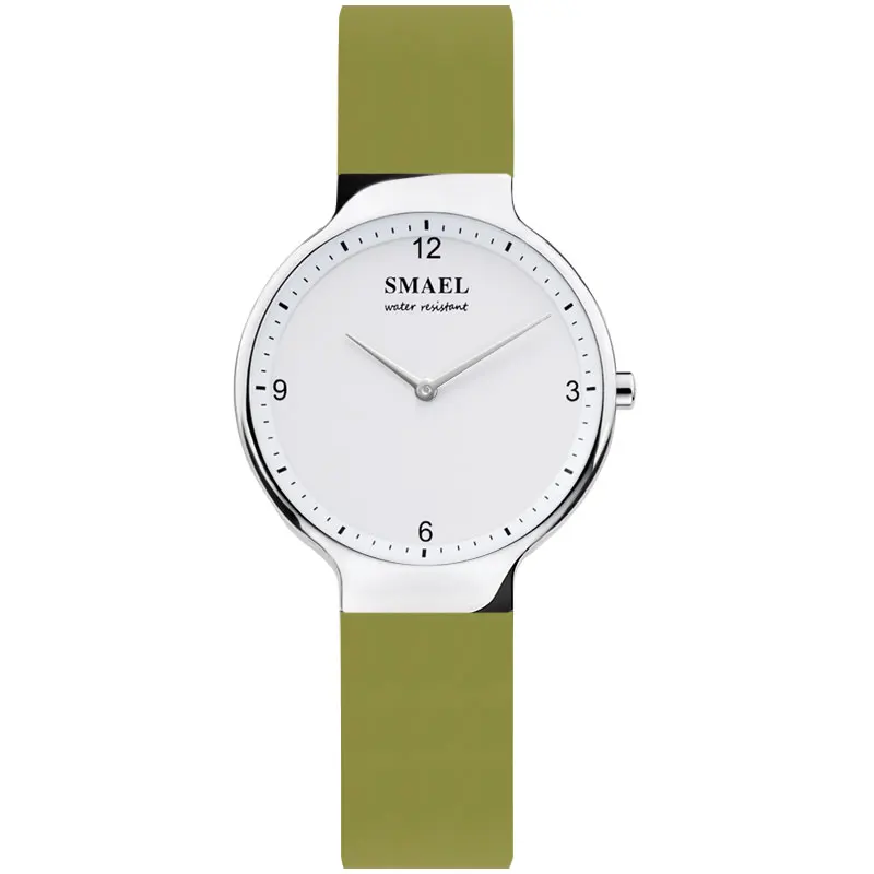 Green S SMAEL наручные часы для влюбленных пар женские цифровые часы мужские водонепроницаемые часы с датой 1835 золотые кварцевые часы силиконовые - Цвет: Green S