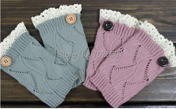 Кружевные пуговицы манжеты для сапог трикотажный топ сапога кружевная отделка