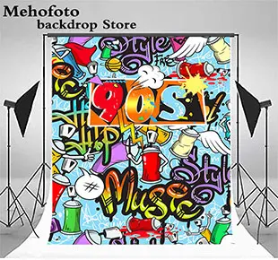 Mehofoto 90 х Хип-хоп фото фон граффити стены с днем рождения фон 7x5ft компьютерная печать G-427
