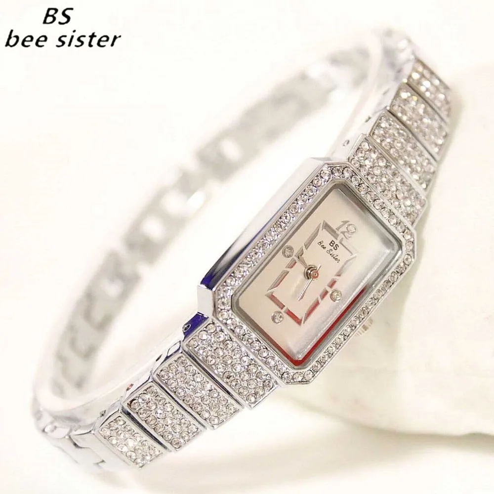 Часы наручные BS женские кварцевые брендовые Роскошные модные с кристаллами