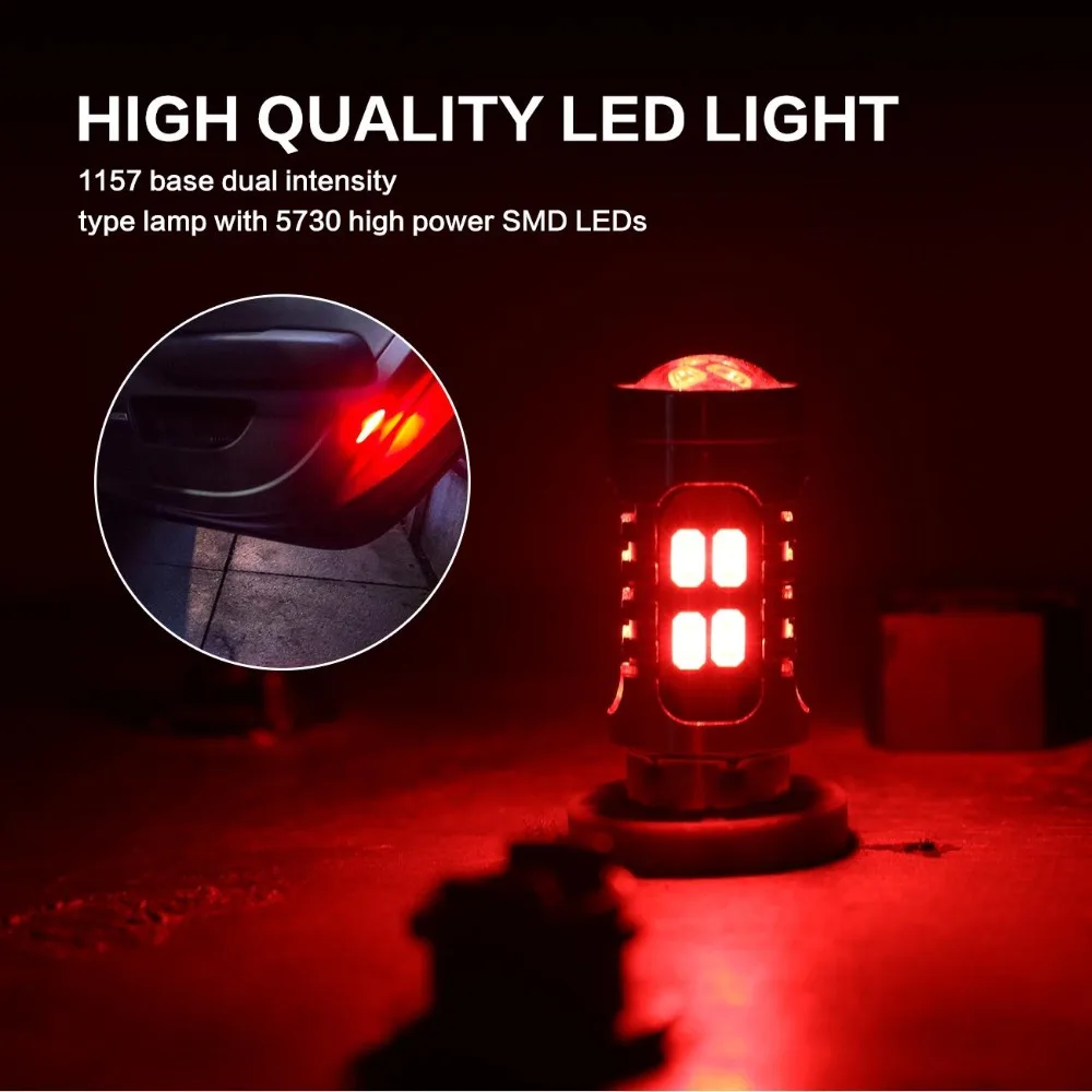 Oslamp 2 шт. 1157 BAY15D белая красная светодиодная лампа P21/5 Вт 21 5730 SMD лампы заднего хода
