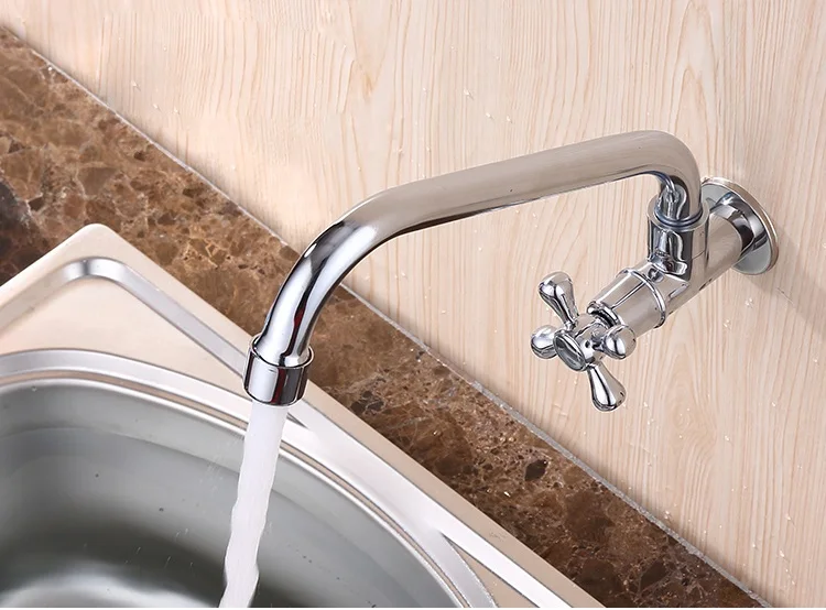 Single cold copper valve faucet kitchen 304 stainless steel sink laundry pool into the wall LU41322 | Обустройство дома