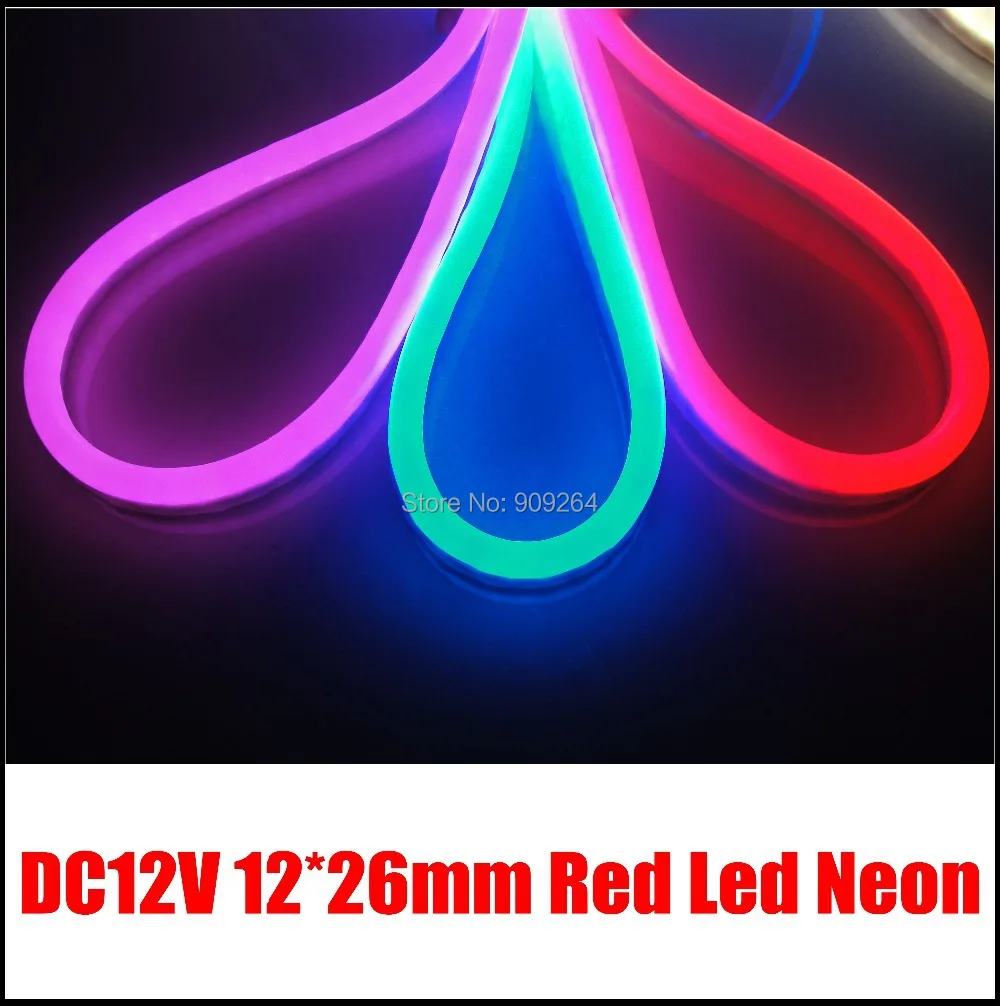 Красный неоновый светильник 12 В постоянного тока гибкий для украшения на
