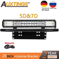 auxtings 8d 20inch 20 216w dual row car light led bar 23 number plate frame mount bracket for auto jeep 4x4 suv 12v 24v