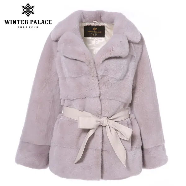 Pink Пальто с мехом короткие Импорт норки Меховые пальто женские - Цвет: Pink
