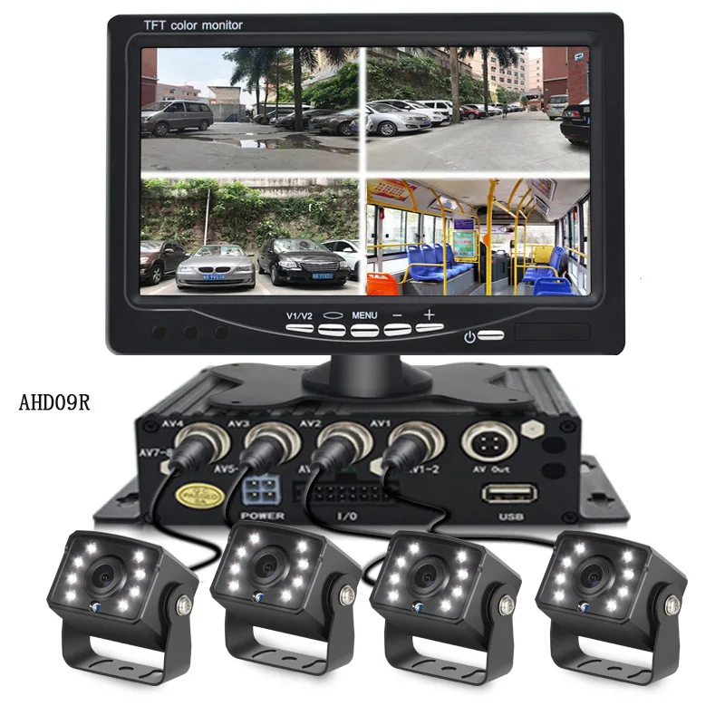 7 inch AHD09R QXNY DC12V-24V " ЖК-дисплей 4CH видео вход Автомобильный видео монитор для фронтальной камеры заднего вида камера Quad split экран 13 Режим дисплей SD MDVR - Цвет: 7 inch AHD09R