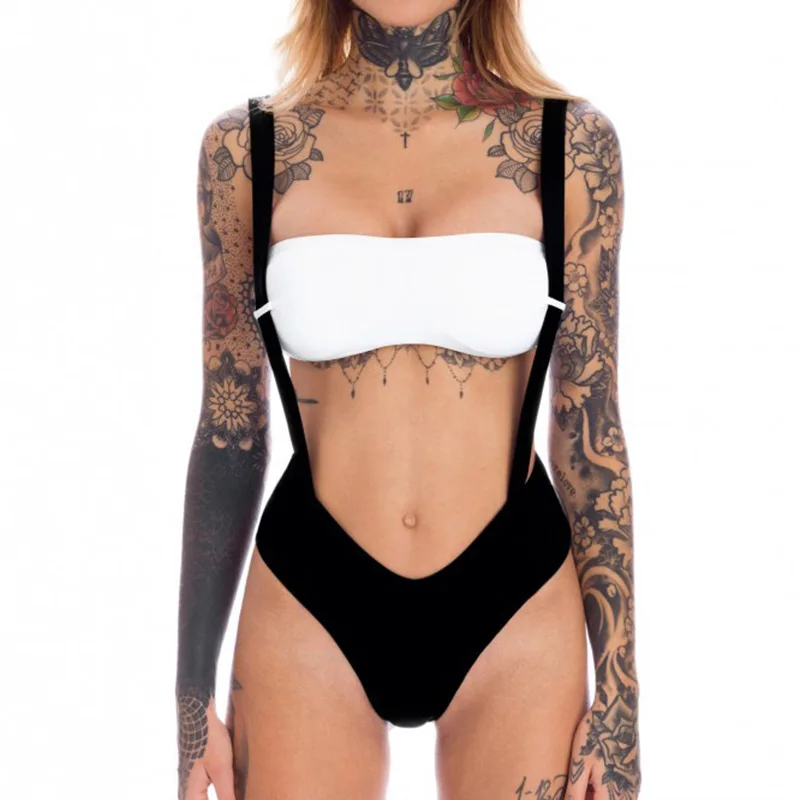 2018 новый сексуальный бикини с высокой талией черный белый шить женские купальные