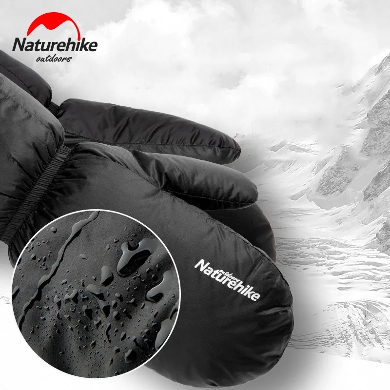 Naturehike белые перчатки с гусиным пухом теплые портативные зимние спортивные водонепроницаемые походные перчатки для велоспорта, мотоцикла, велосипеда, лыжных перчаток