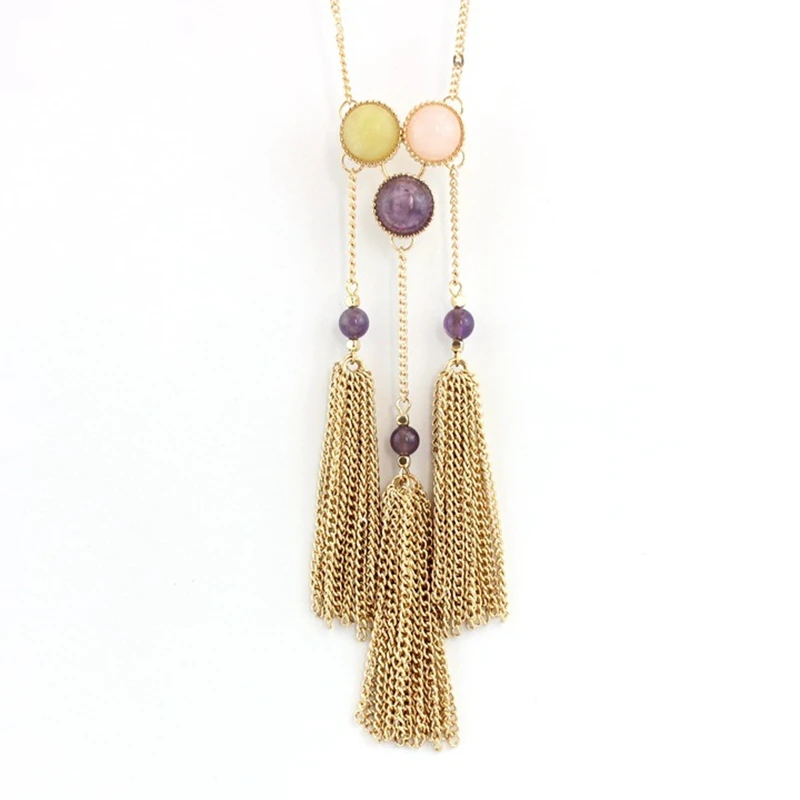 Женское Ожерелье LongWay кисточка золотого цвета новые модные ожерелья и подвески