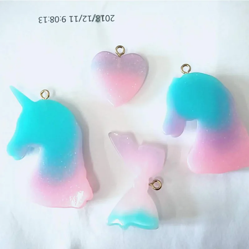 2шт новый год Единорог любовь подвеска Подвески Diy ювелирных изделий ожерелье с