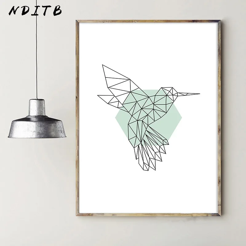 NDITB лес животное медведь олень стены искусства холст плакат минималистичный принт Геометрическая абстрактная живопись картина Современный домашний декор