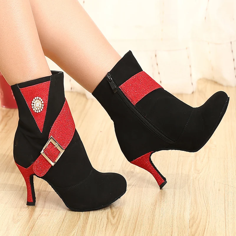 DILEECHI/женские ботинки для бальных танцев на высоком каблуке 7 5 см|dance shoes high heel|dance