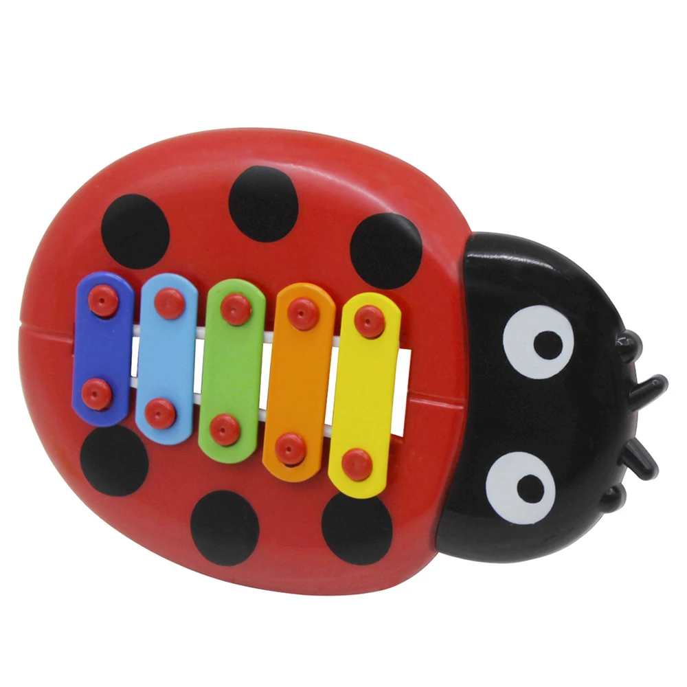 Цветной детский ксилофон 5 оттенков игрушка в форме божьей коровки с