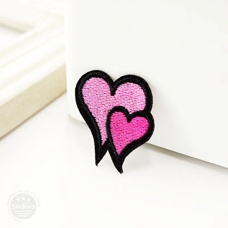 Heart (Size:3.4x3.8cm) Cartoon Badges DIY Embroidery Patch Applique Clothes Clothing Sewing Supplies Decorative Badge Patches | Дом и сад