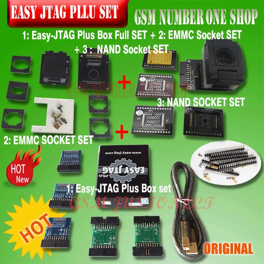 

Оригинальная новая версия, полный комплект, Φ plus box Easy-Jtag plus box + EMMC socket + NAND socket