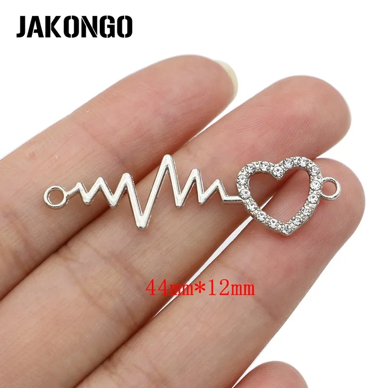 Посеребренный Кристалл JAKONGO с электрокардиограммой подвеска в форме сердца лисы