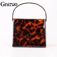 new fashion brand leopard acrylic bag women classic tortoise print handbags party prom evening bags clutches ladies wallet