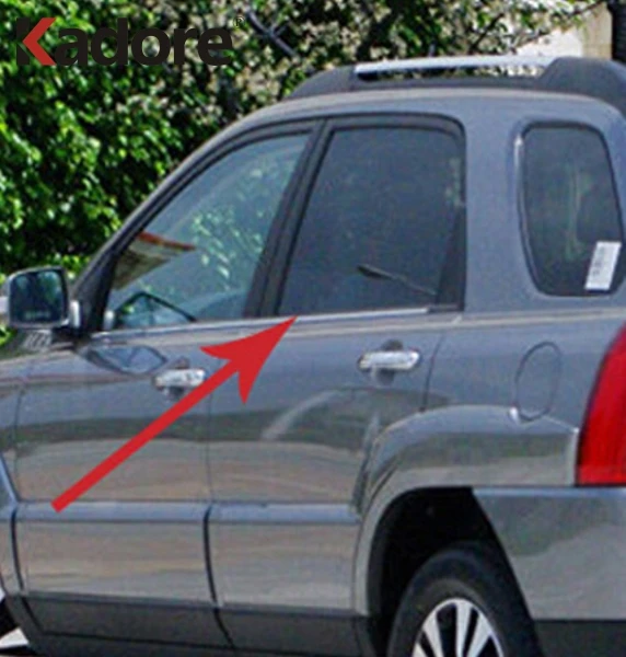 Для Kia Sportage 2005 2006 2007 2008 2009 2010 нержавеющая сталь отделка окна автомобиля рамка формовочная крышка наклейка внешние аксессуары