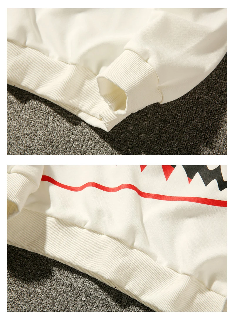 

Vogue Sharkmouth Casual Hip-hop Teen Couple Long-sleeve Male&Female Hooded Teen Hoodies Sweatshirt Fashion Top Outwear M-2X