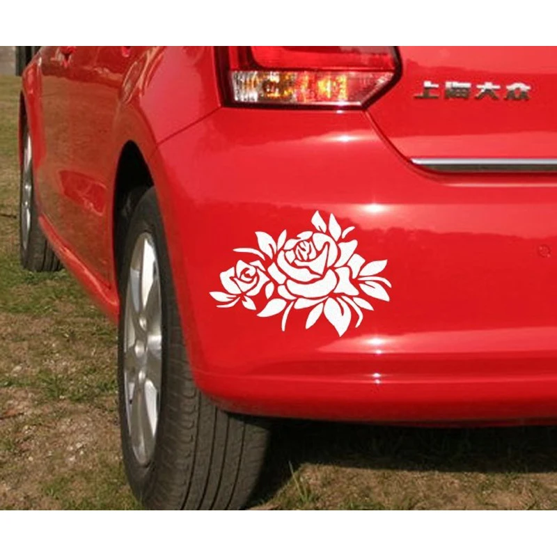 Забавные наклейки на автомобиль 2 шт. цветок роза наклейка капот двигателя