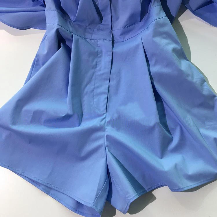 Женский Короткий комбинезон AEL модный Свободный с рукавами плащами оборками и