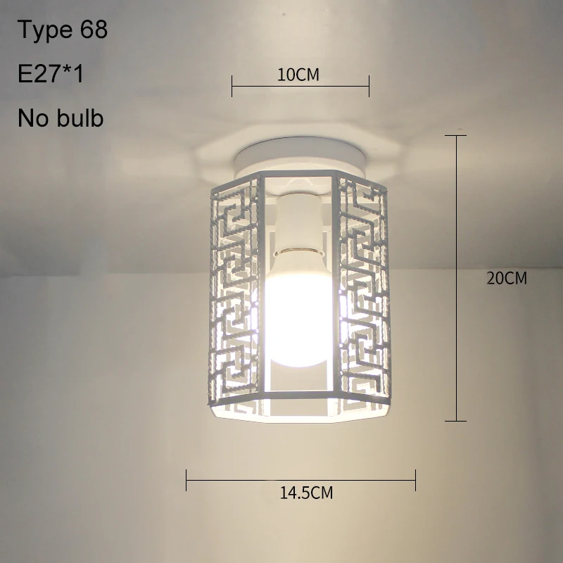 Type 68 no bulb Светодиодные потолочные светильники, современный потолочный светильник, винтажный плафон, клетка, плафон для гостиной, промышленный декор, подвесной светильник - Цвет корпуса: Type 68 no bulb