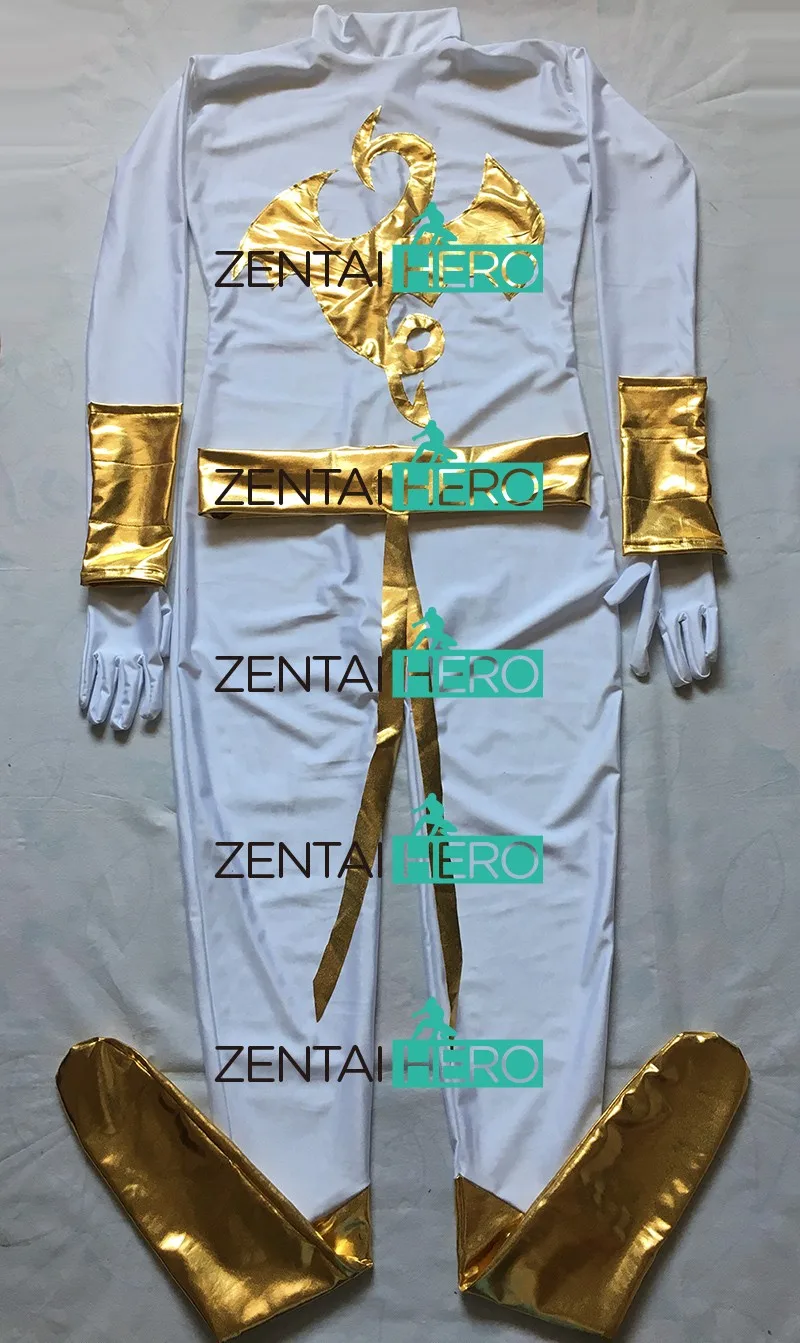 DHL, костюм супергероя «Железный кулак» X-men, Zentai, косплей, белый, лайкра, спандекс, костюмы на Хэллоуин, SP1242