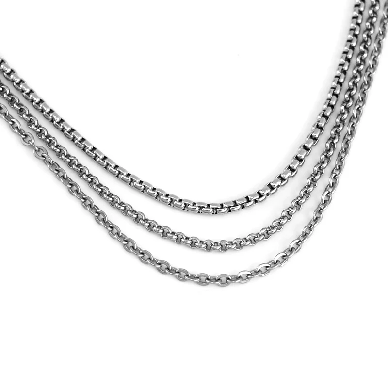 100% цепь из нержавеющей стали ювелирное изделие 2 мм металлическая цепочка Rolo