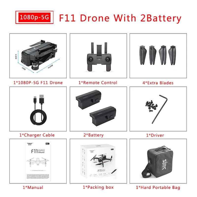 F11 2B Backpack Для SJRC F11 Дрон с GPS 5 г Wi Fi FPV системы с 1080 P камера 25 минут время полета бесщеточный селфи жест управление складной RC Quadcopter - Цвет: F11 2B Backpack