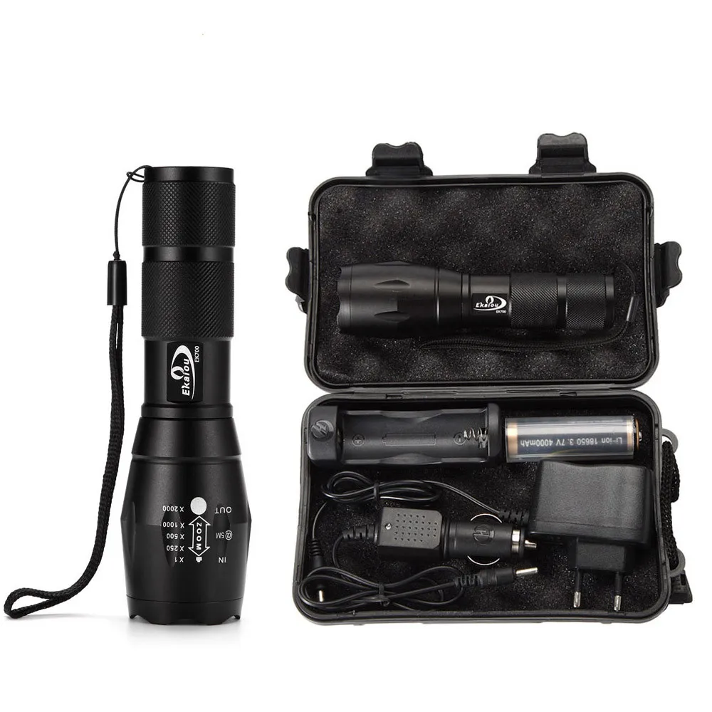 Светодиодный фонарик 1000 люменов XML T6 zoom Torch водонепроницаемый тактический фонарь