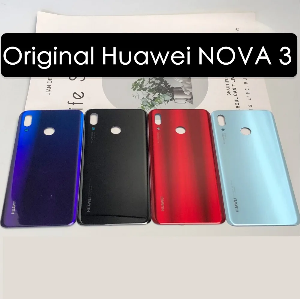 Для huawei Nova 3 задняя крышка батарейного отсека+ стекло для камеры для huawei Nova3 задняя крышка батарейного отсека Запасные части