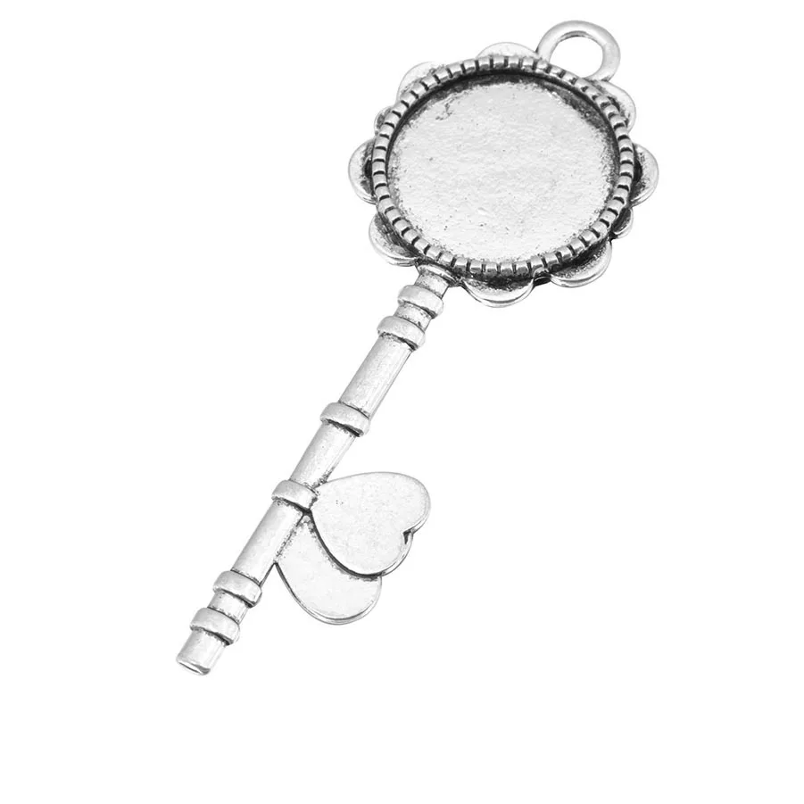 20mm 10pcs Glass Cabochon Cameo Charms Necklace Key Heart Pendants Findings Bases Tray Blank Diy Jewelry | Украшения и аксессуары