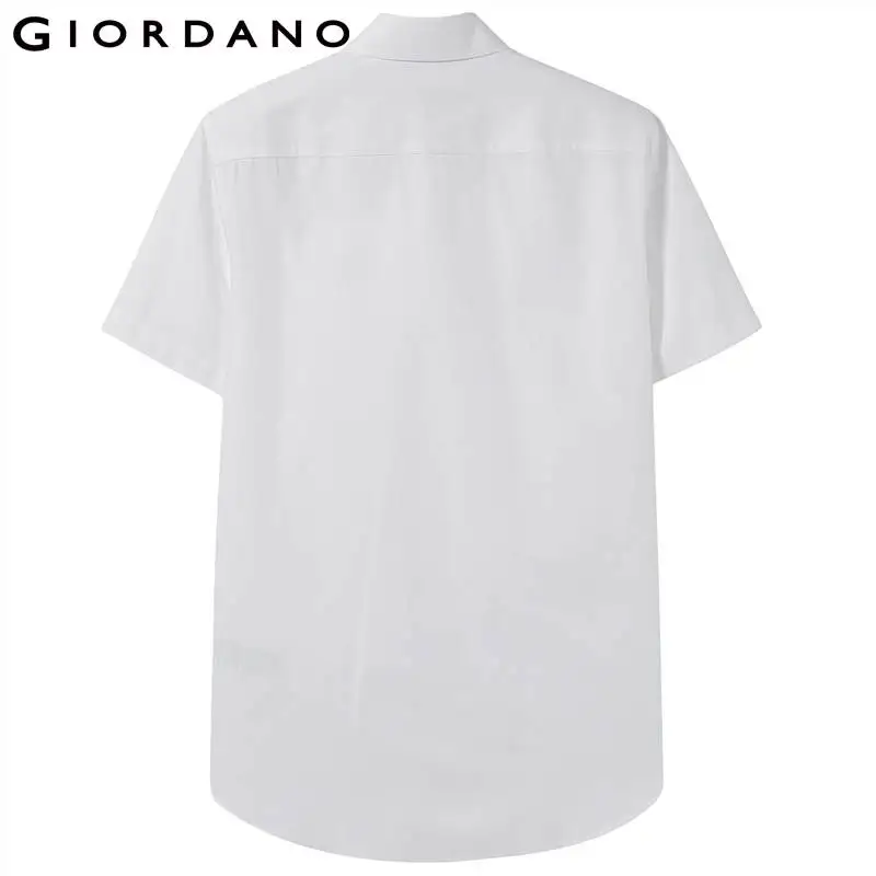 Giordano мужская повседневная рубашка с короткими рукавами из натурального хлопка