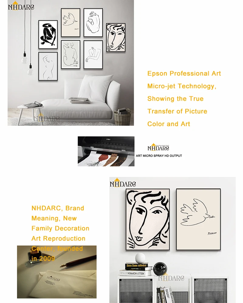 Matisse Picasso Sketch коллекция винтажная мода постеры и принты Холст Живопись Искусство настенные картины для украшения дома