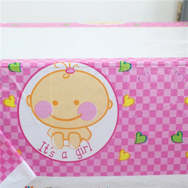 108*180 см одноразовые его Девушка baby shower скатерть поставки рождения Декор