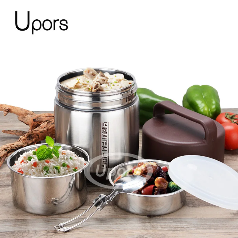 UPORS 1,6л термос для еды из нержавеющей стали Bento Ланч-бокс для детей школьный Ланчбокс контейнер для еды с отделениями