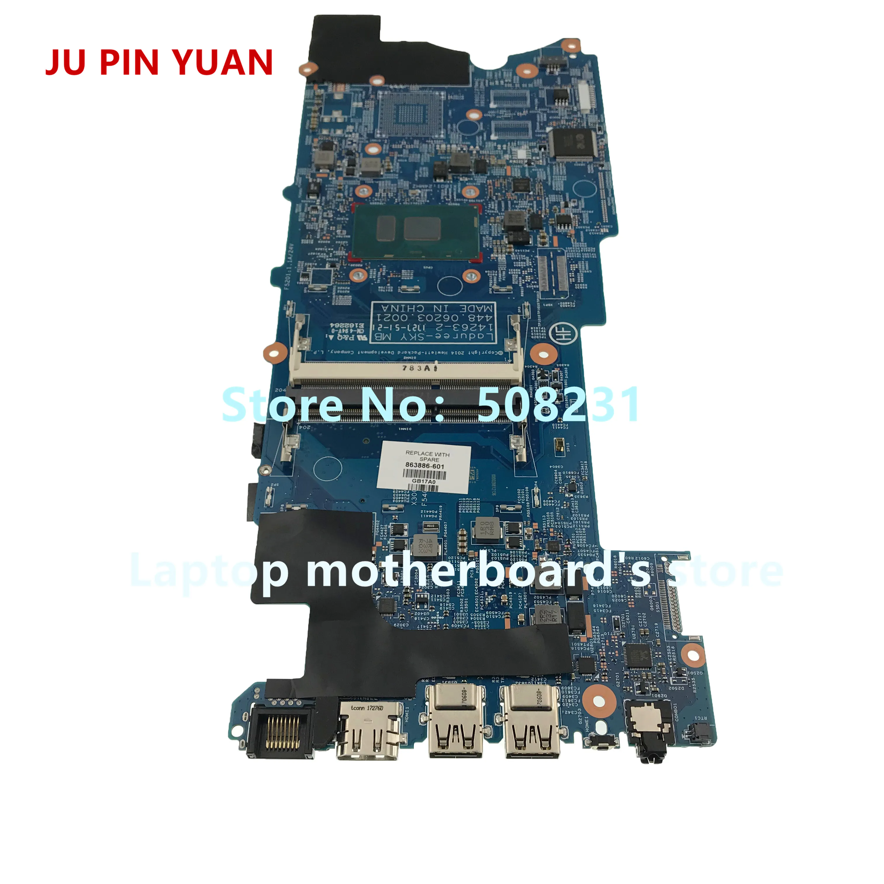 JU PIN Юань 601-903241 448.08J04.0011 для hp Pavilion x360 Кабриолет 13-u Материнская плата ноутбука PentN3710 полностью протестирована