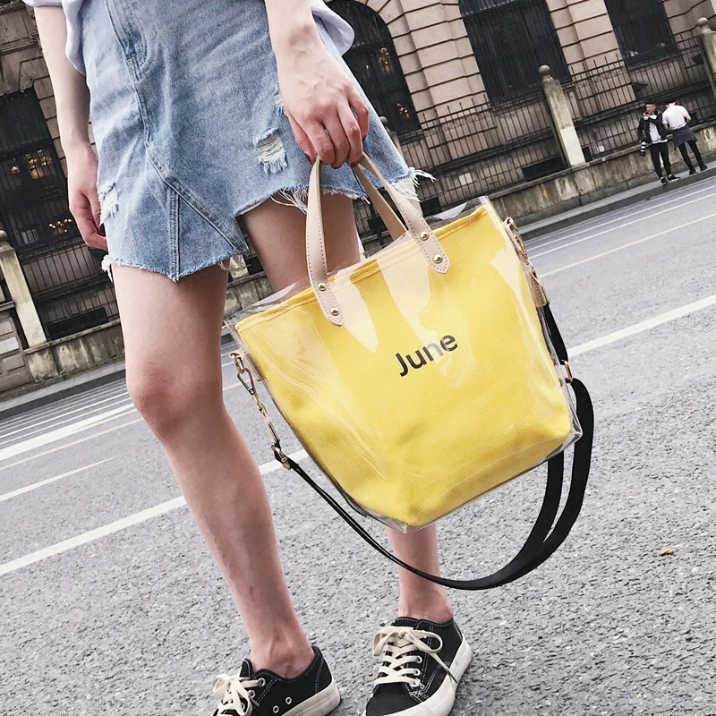2018 г. Новые летние водонепроницаемые Прозрачные сумка пляжная Кристалл женские