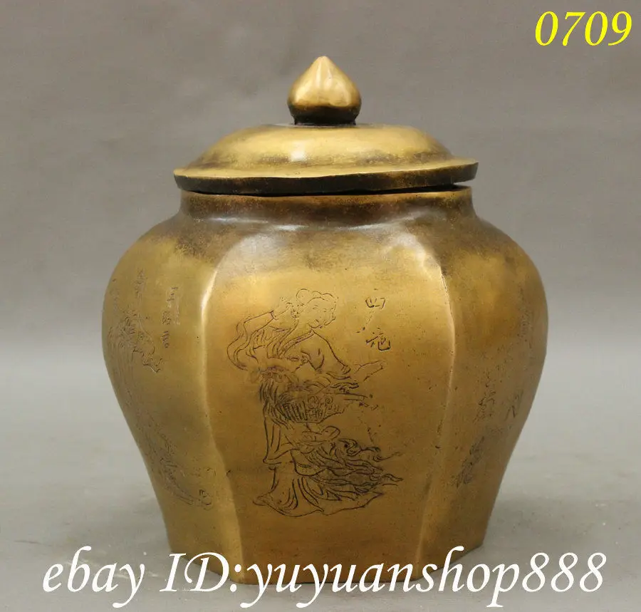 7&quot Marked China Palace Bronze 4 Great Beauties Belle Statue General Tank Jar Pot Garden Decoration Brass 25% off - купить по