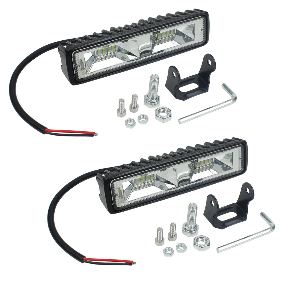 2 pcs 48 Вт светодиодный бар свет работы автомобиля интимные аксессуары Off Road 4X4 Offroad 24 в 12 фары для мотоциклов авто аксессуары Ledbar грузовик - Цвет: 2 pcs