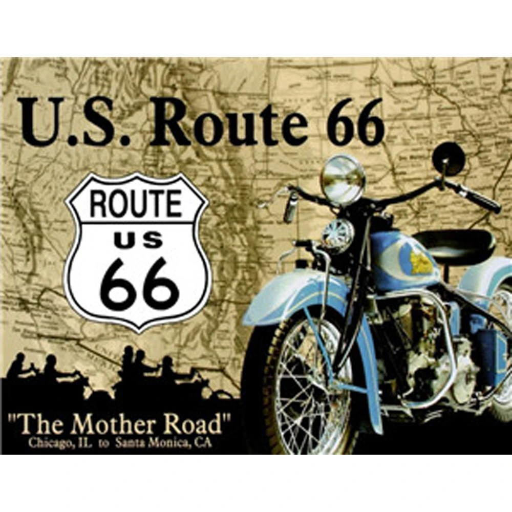 США винтажные металлические жестяные знаки Route 66 номер автомобиля номерной знак табличка Плакат Бар Клуб стены гаража украшение дома 30x20 см 1001 - Цвет: 1001 (53)