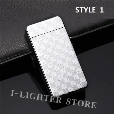 STYLE 1W Двойная дуга USB Электронная сигарета более легкий импульс металл Новинка Зажигалка Беспламенное ветрозащитное плазменная Зажигалка фонарь Jet Encendedor - Цвет: STYLE 1W