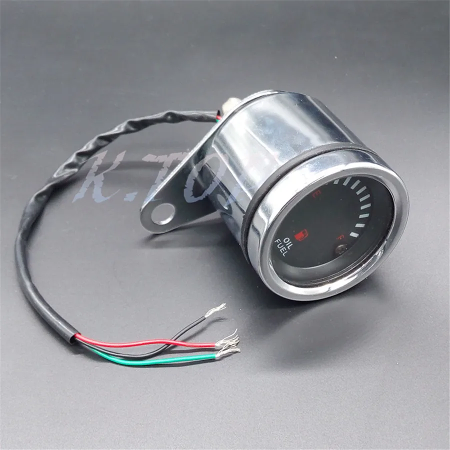 Хром 12В универсальный мотоцикл светодиодный цифровой масляный топливный