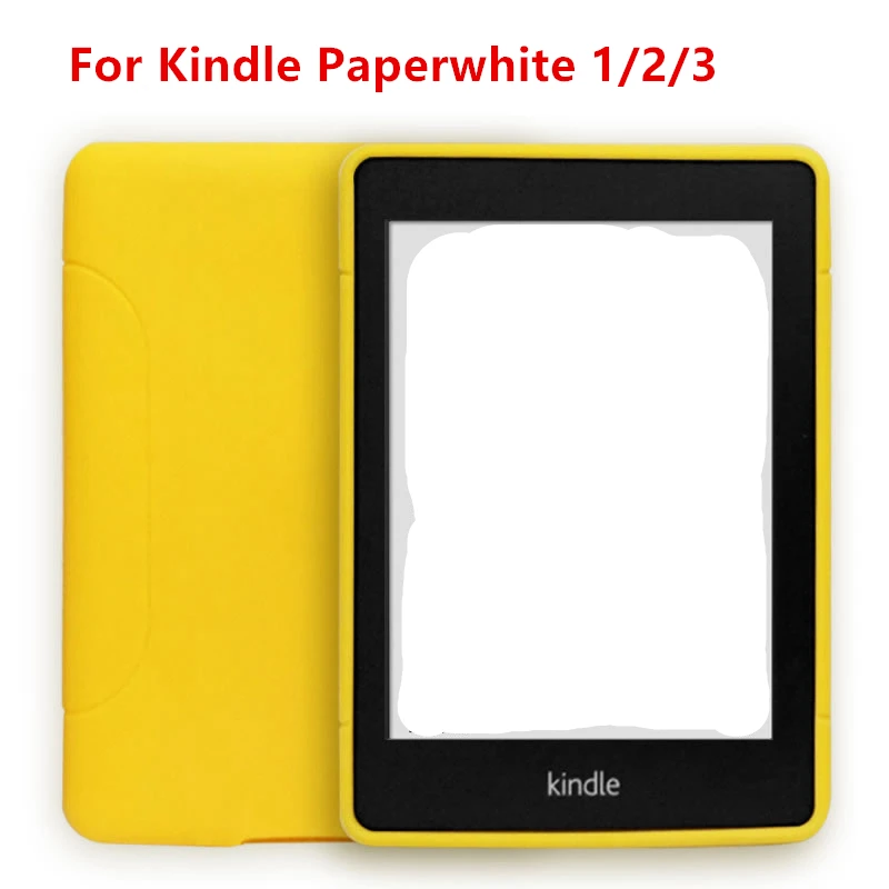 Yellow 1 Мягкий силиконовый чехол для Kindle Paperwhite 1/2/3/4 Чехол для электронной книги задняя защитная крышка для Amazon Kindle Paperwhite 4 принципиально+ ручка - Цвет: Yellow 1