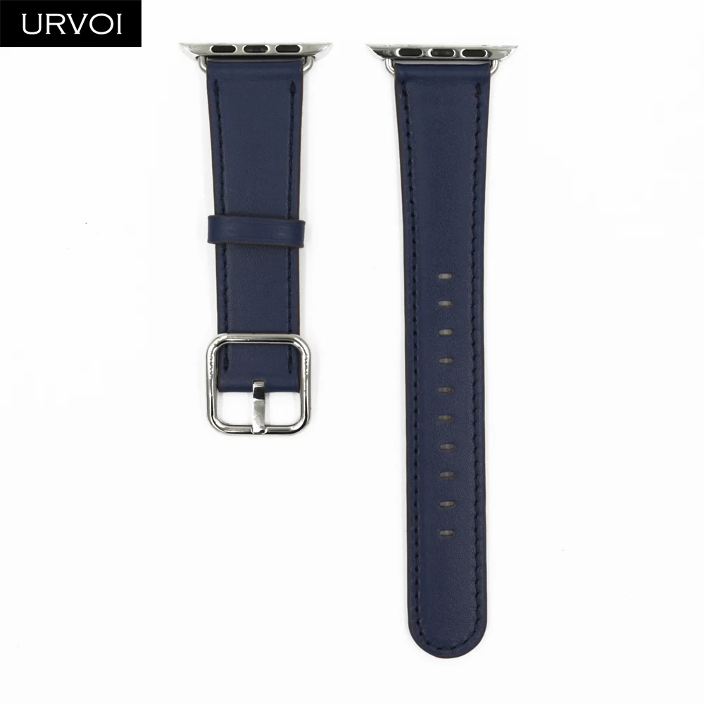 Dark Blue URVOI Band для apple watch серии 5 4 3 кожаный ремешок для наручных часов iwatch, с классической пряжкой современный дизайн GEN.2 40/44 мм - Цвет ремешка: Dark Blue