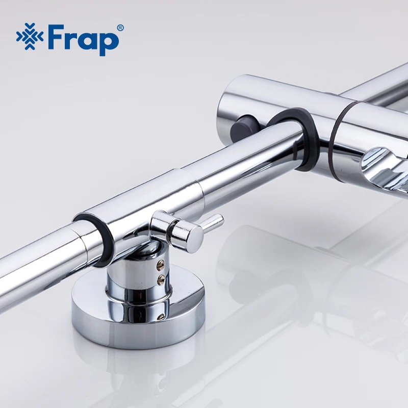 FRAP Душевая система, хромированный латунный Смеситель для ванной комнаты, высококачественный кран с дождевой душевой панелью, набор для ванны, душевой смеситель