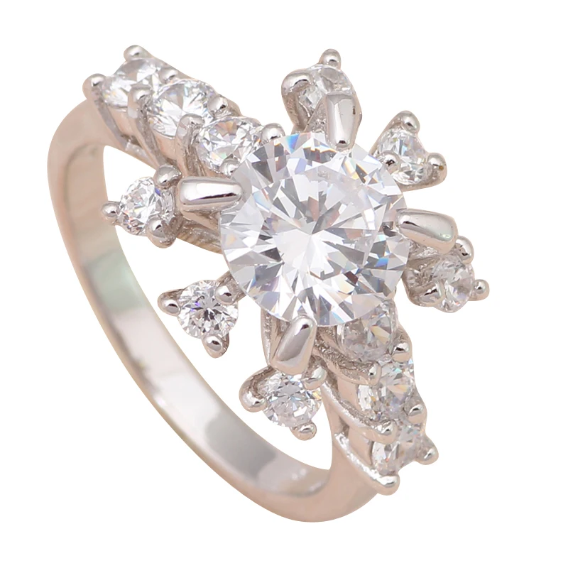 Великолепный дизайн! Очень сияет! Модные ювелирные изделия из белого золота